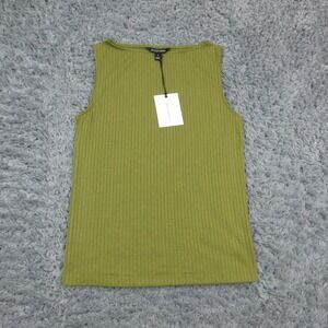 41 Hawthorn Tank Top Womens Medium Green Ribbed Sleeveless Stretch Shirt NWT
